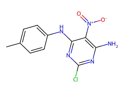2-chloro-N-(4-methylphenyl)-5-nitropyrimidine-4,6-diamine structure