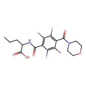 Dl-Norvaline, N-(4-(4-morpholinylcarbonyl)-2,3,5,6-tetraiodobenzoyl)- structure