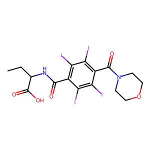 Butanoic acid, 2-((4-(4-morpholinylcarbonyl)-2,3,5,6-tetraiodobenzoyl)amino)- structure
