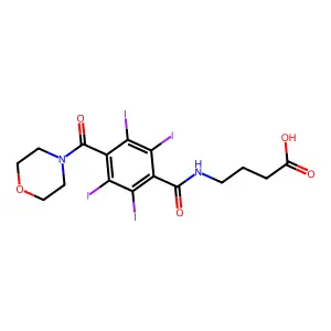 Butanoic acid, 4-((4-(4-morpholinylcarbonyl)-2,3,5,6-tetraiodobenzoyl)amino)- structure