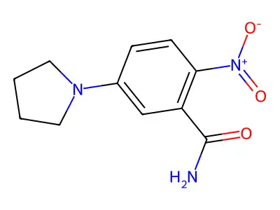 2-Nitro-5-(1-pyrrolidinyl)benzenecarboxamide structure