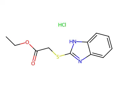 ethyl 2-((1H-benzo[d]imidazol-2-yl)thio)acetate hydrochloride structure
