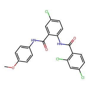 2,4-dichloro-N-[4-chloro-2-[(4-methoxyphenyl)carbamoyl]phenyl]benzamide structure