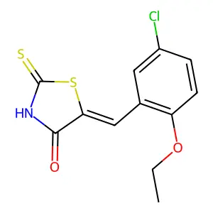 (5E)-5-(5-chloro-2-ethoxybenzylidene)-2-mercapto-1,3-thiazol-4(5H)-one structure