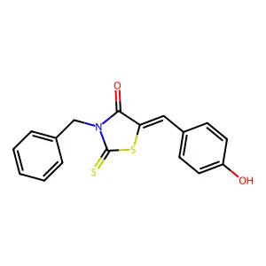 3-Benzyl-5-(4-hydroxy-benzylidene)-2-thioxo-thiazolidin-4-one structure