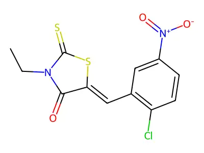 5-((2-Chloro-5-nitrophenyl)methylene)-3-ethyl-2-thioxo-1,3-thiazolidin-4-one structure