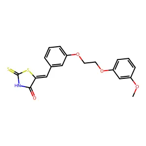 5-{3-[2-(3-methoxyphenoxy)ethoxy]benzylidene}-2-thioxo-1,3-thiazolidin-4-one structure