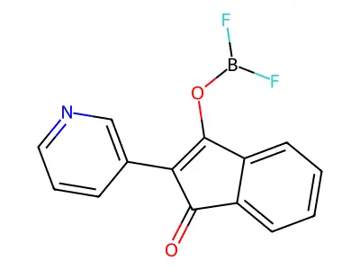 1-oxo-2-(pyridin-3-yl)-1H-inden-3-yl borodifluoridate structure