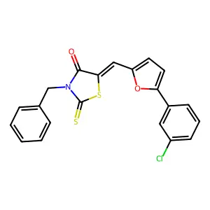 3-Benzyl-5-((5-(3-chloro-PH)-2-furyl)methylene)-2-thioxo-1,3-thiazolidin-4-one structure
