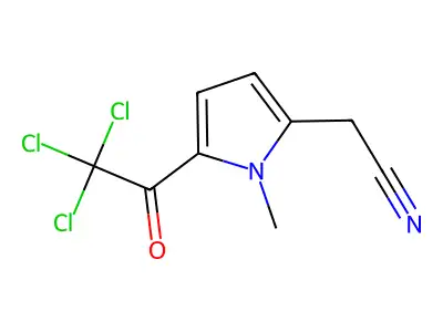 2-[1-methyl-5-(2,2,2-trichloroacetyl)-1H-pyrrol-2-yl]acetonitrile structure