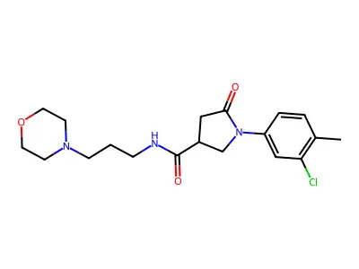 1-(3-chloro-4-methylphenyl)-N-(3-morpholin-4-ylpropyl)-5-oxopyrrolidine-3-carboxamide structure