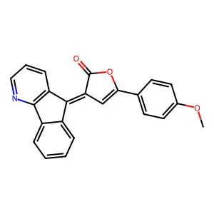 (3Z)-3-indeno[1,2-b]pyridin-5-ylidene-5-(4-methoxyphenyl)furan-2-one structure