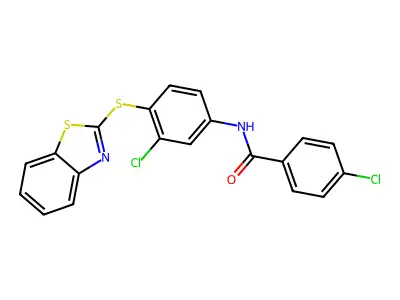 N-[4-(1,3-benzothiazol-2-ylsulfanyl)-3-chlorophenyl]-4-chlorobenzamide structure