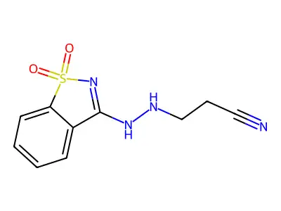 3-[2-(1,1-Dioxido-1,2-benzisothiazol-3-YL)hydrazino]propanenitrile structure