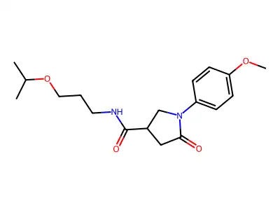 1-(4-methoxyphenyl)-5-oxo-N-[3-(propan-2-yloxy)propyl]pyrrolidine-3-carboxamide structure