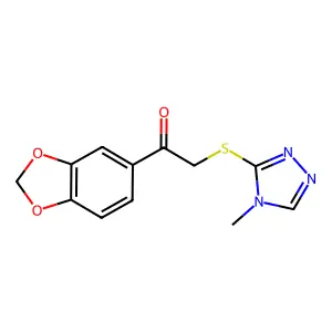 1-(1,3-Benzodioxol-5-yl)-2-[(4-methyl-1,2,4-triazol-3-yl)sulfanyl]ethanone structure