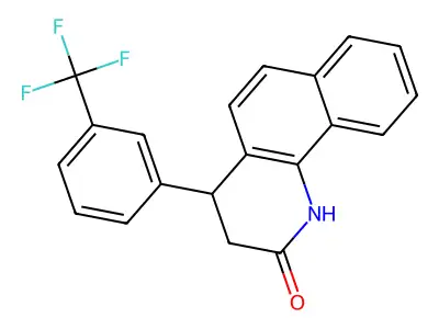 4-[3-(trifluoromethyl)phenyl]-3,4-dihydrobenzo[h]quinolin-2(1H)-one structure