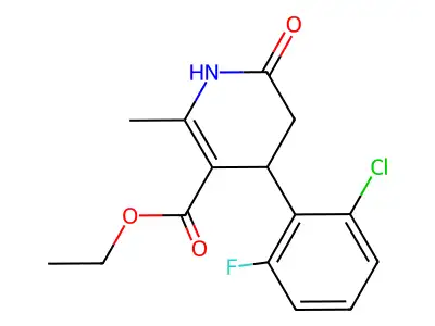 ethyl 4-(2-chloro-6-fluorophenyl)-2-methyl-6-oxo-1,4,5,6-tetrahydro-3-pyridinecarboxylate structure