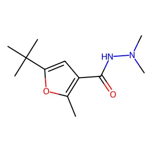 5-(1,1-Dimethylethyl)-2-methyl-3-furancarboxylic acid 2,2-dimethylhydrazide structure