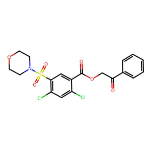 2-Oxo-2-phenylethyl 2,4-dichloro-5-(4-morpholinylsulfonyl)benzoate structure
