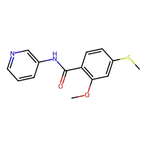 2-methoxy-4-(methylsulfanyl)-N-(pyridin-3-yl)benzamide structure