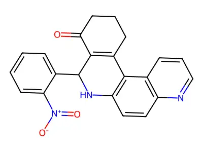 8-{2-nitrophenyl}-8,10,11,12-tetrahydrobenzo[a][4,7]phenanthrolin-9(7H)-one structure