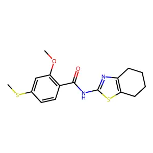 2-Methoxy-4-(methylsulfanyl)-N-(4,5,6,7-tetrahydro-1,3-benzothiazol-2-yl)benzamide structure