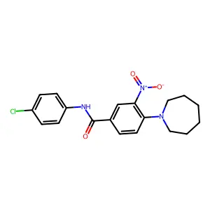 4-(azepan-1-yl)-N-(4-chlorophenyl)-3-nitrobenzamide structure