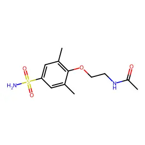 N-[2-(2,6-dimethyl-4-sulfamoylphenoxy)ethyl]acetamide structure