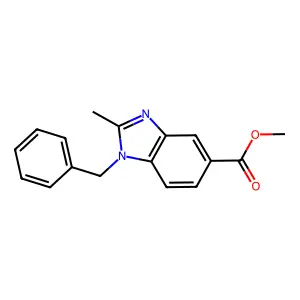 Methyl 1-benzyl-2-methyl-1,3-benzodiazole-5-carboxylate structure