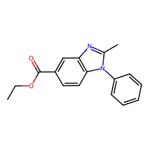 Ethyl 2-methyl-1-phenyl-1H-benzimidazole-5-carboxylate structure