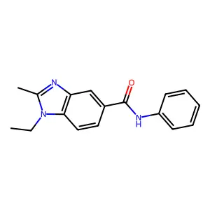 1-ethyl-2-methyl-N-phenylbenzimidazole-5-carboxamide structure