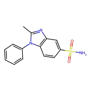 2-Methyl-1-phenylbenzimidazole-5-sulfonamide structure