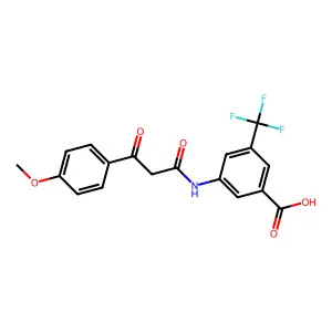 3-[[3-(4-Methoxyphenyl)-3-oxopropanoyl]amino]-5-(trifluoromethyl)benzoic acid structure