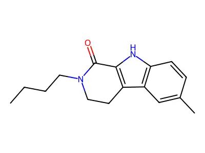2-butyl-6-methyl-2,3,4,9-tetrahydro-1H-beta-carbolin-1-one structure