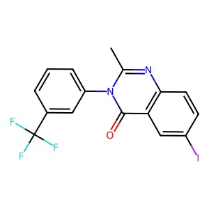 6-Iodo-2-methyl-3-[3-(trifluoromethyl)phenyl]quinazolin-4-one structure