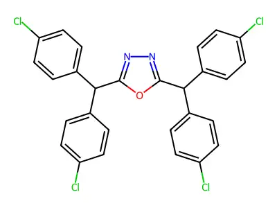 2,5-Bis[bis(4-chlorophenyl)methyl]-1,3,4-oxadiazole structure