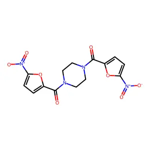 [4-(5-Nitrofuran-2-carbonyl)piperazin-1-yl]-(5-nitrofuran-2-yl)methanone structure