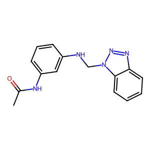 N-[3-(benzotriazol-1-ylmethylamino)phenyl]acetamide structure