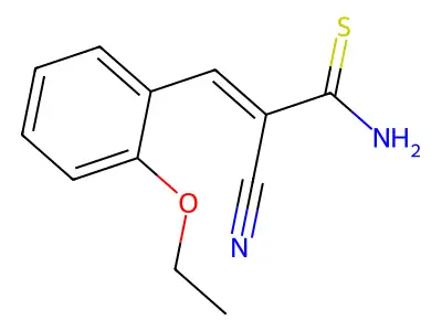 2-Cyano-3-(2-ethoxyphenyl)prop-2-enethioamide structure