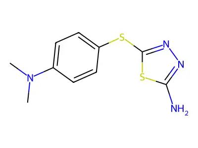 5-{[4-(Dimethylamino)phenyl]sulfanyl}-1,3,4-thiadiazol-2-amine structure