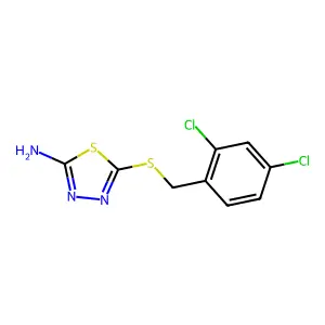 5-{[(2,4-Dichlorophenyl)methyl]sulfanyl}-1,3,4-thiadiazol-2-amine structure