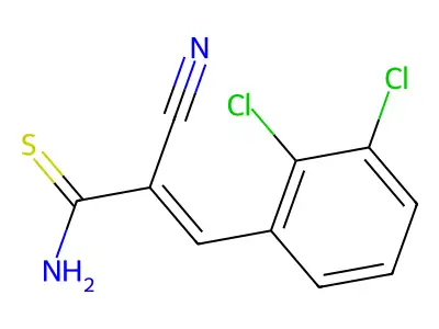 2-Cyano-3-(2,3-dichlorophenyl)prop-2-enethioamide structure