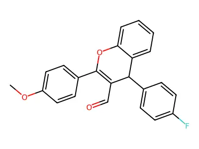 4-(4-fluorophenyl)-2-(4-methoxyphenyl)-4H-chromene-3-carbaldehyde structure