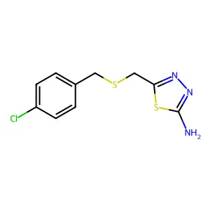 5-{[(4-Chlorobenzyl)sulfanyl]methyl}-1,3,4-thiadiazol-2-amine structure