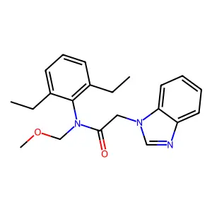 2-(1H-benzo[d]imidazol-1-yl)-N-(2,6-diethylphenyl)-N-(methoxymethyl)acetamide structure