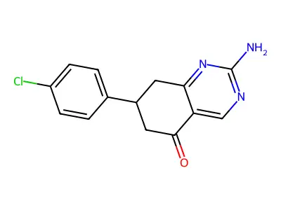 2-amino-7-(4-chlorophenyl)-7,8-dihydroquinazolin-5(6H)-one structure