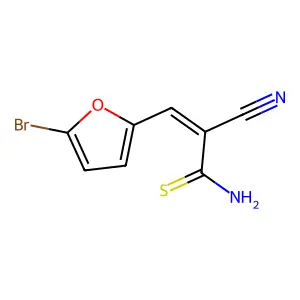 (Z)-3-(5-bromofuran-2-yl)-2-cyanoprop-2-enethioamide structure