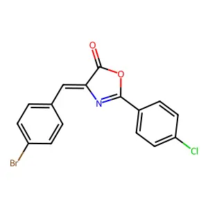 4-(4-bromobenzylidene)-2-(4-chlorophenyl)-1,3-oxazol-5(4H)-one structure