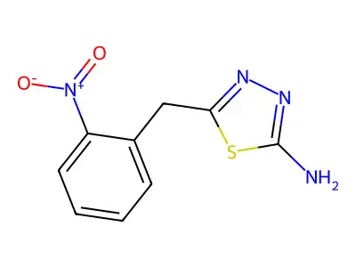 2-Amino-5-(2-nitrobenzyl)-1,3,4-thiadiazole structure